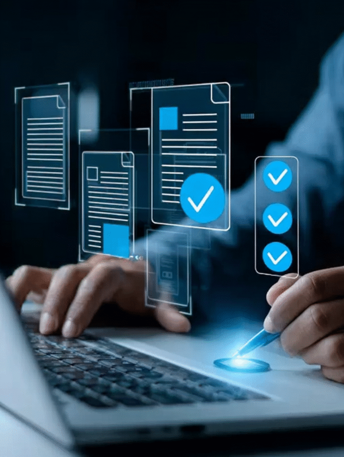 a person using a laptop. Application Performance Management
