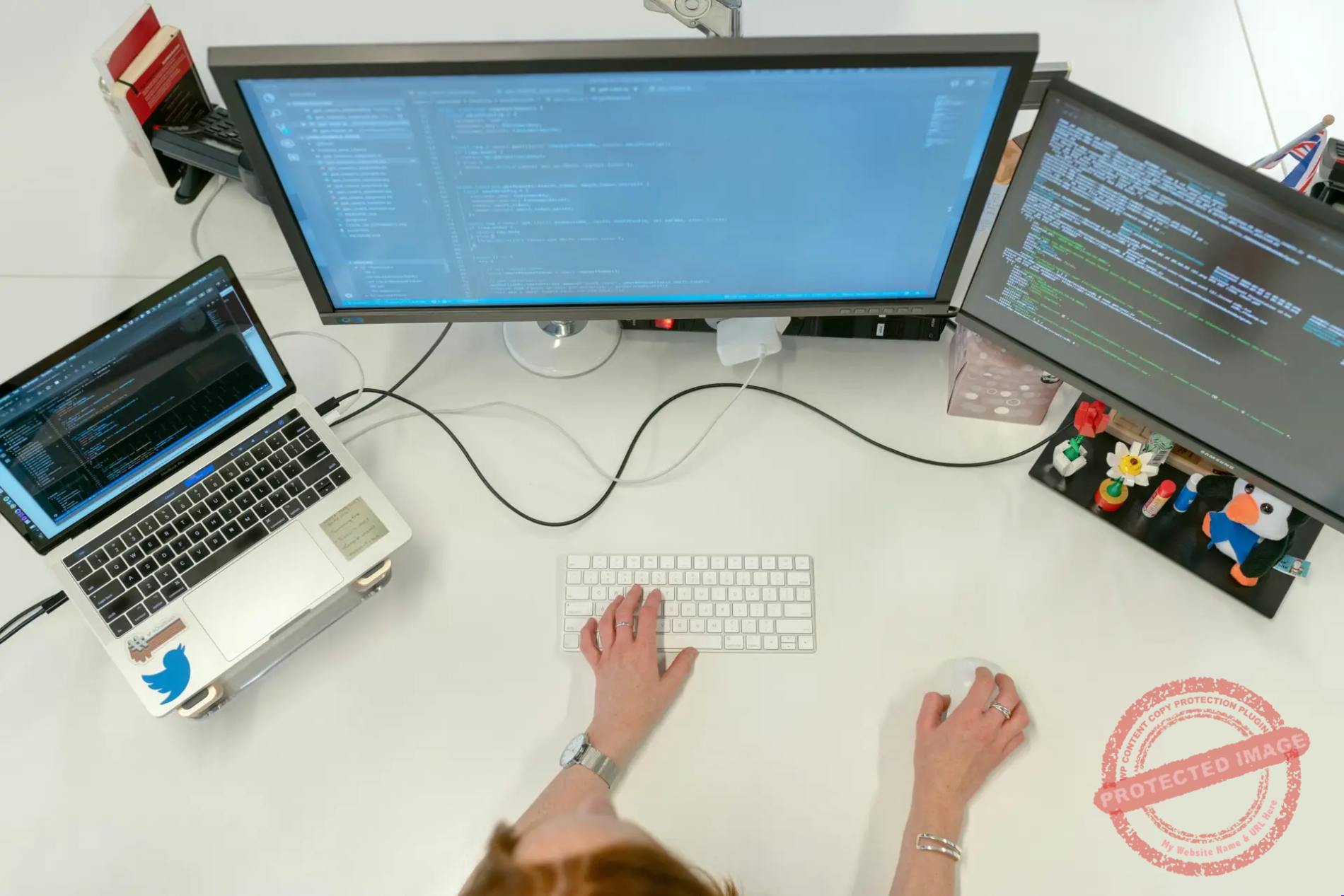 Software engineer running a small language model locally on a laptop